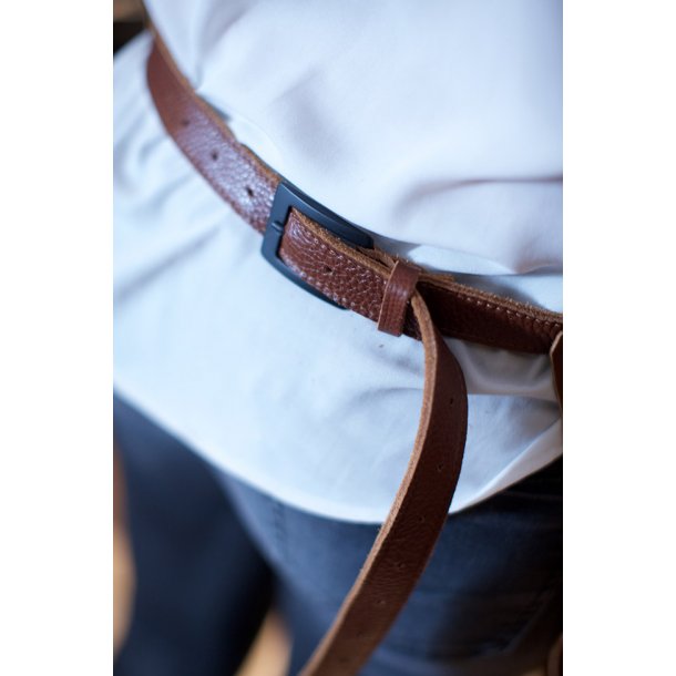 Forklde i skind/lder med lomme  - Hndlavet