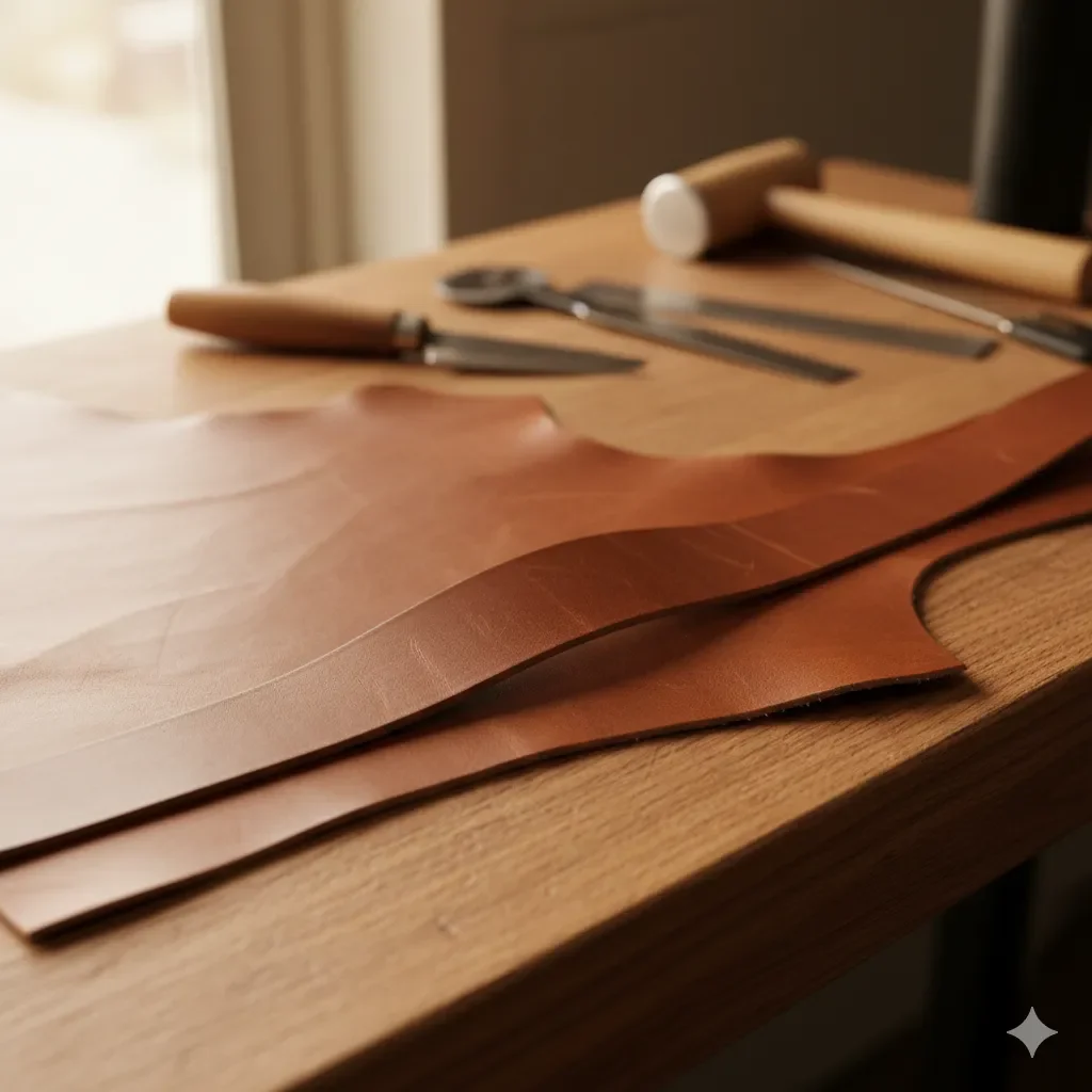 Bracelet en cuir retir� Collet double en cuir 125cm - Quoia - Italie