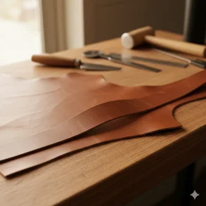 Bracelet en cuir retir� Collet double en cuir 125cm - Quoia - Italie