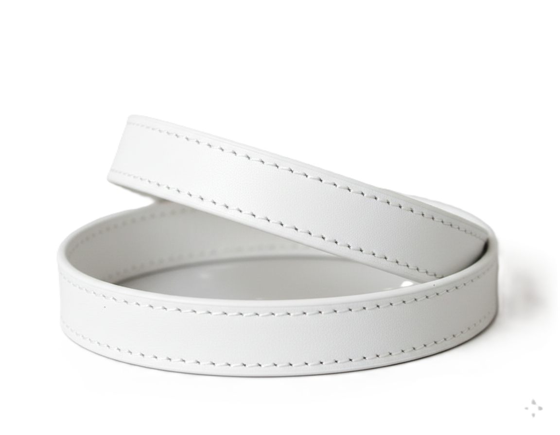 Zachte lederen band met stiksels
