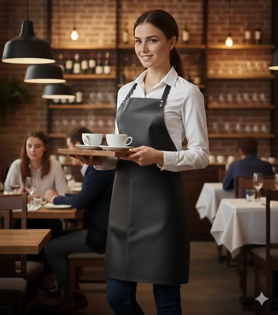 Apron in leather - Handmade by Leather House - Garments - Leather House ...