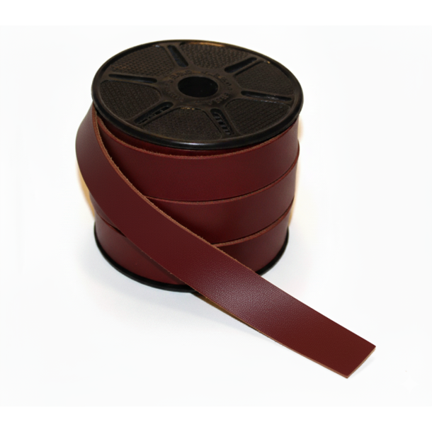 Flad skindbnd 2,5cm 0,6mm r&ouml;dbrun 1 meter