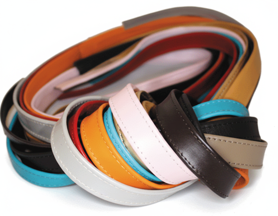 Zachte lederen band met stiksels