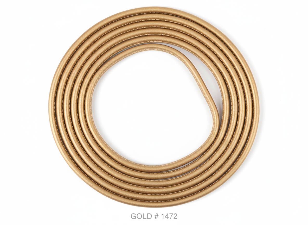 Round leather cord machine stitched nappa cord
