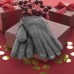 Handske af vildsvineskind med for af perlelam - Herre