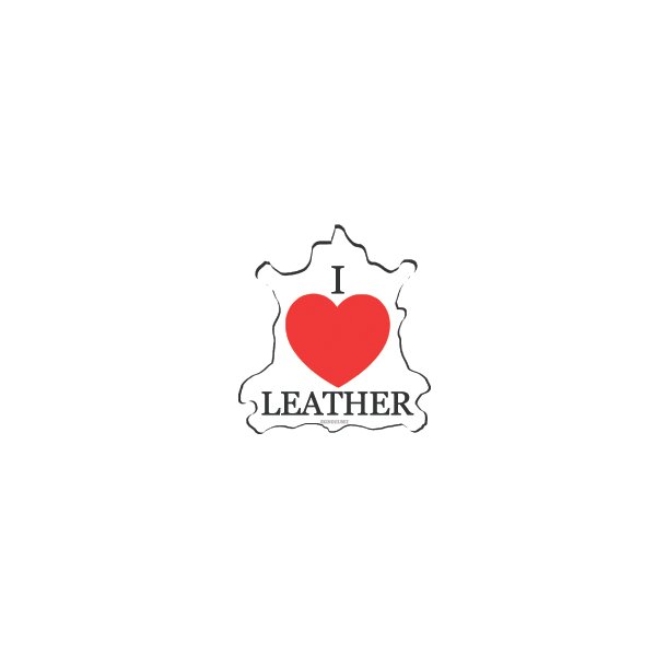 I LOVE LEATHER sticker 6x6cm