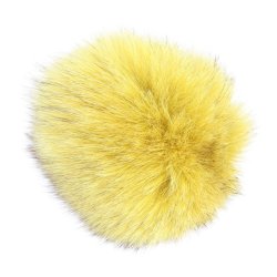 Pompon i rv ca. 8 cm, med trykknap