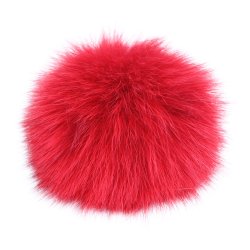 Pompon i rv ca. 8 cm, med trykknap