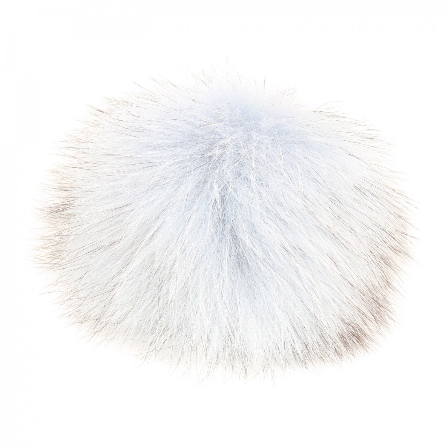 Fox fur pompoms approx. 8cm, with press stud
