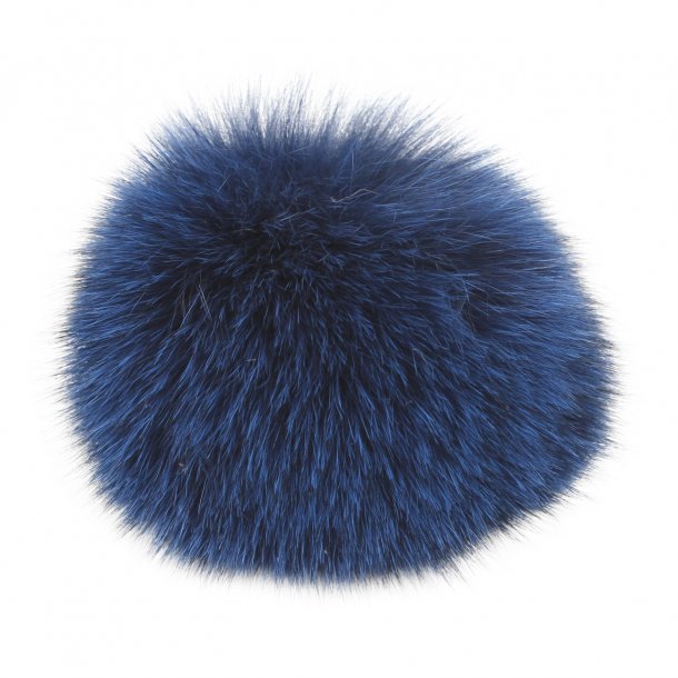 Pompon i rv ca. 8 cm, med trykknap