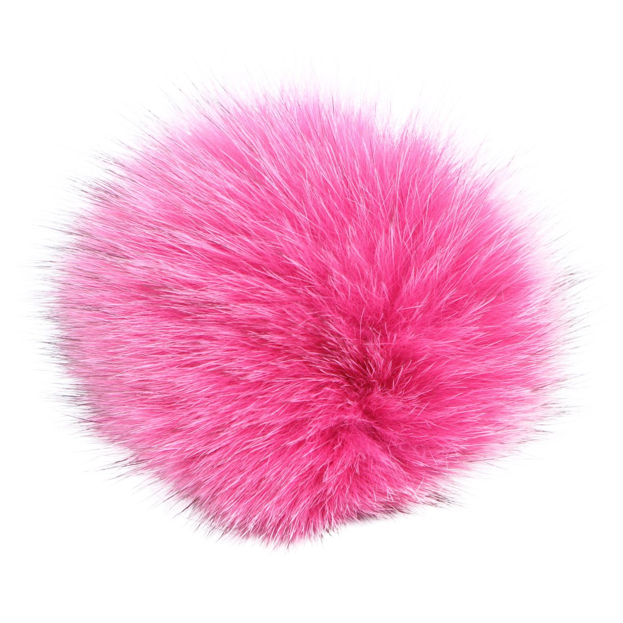 Fox fur pompoms approx. 8cm, with press stud
