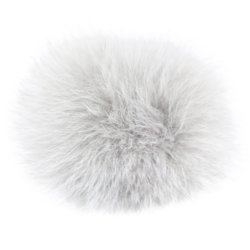 Pompon i rv ca. 8 cm, med trykknap