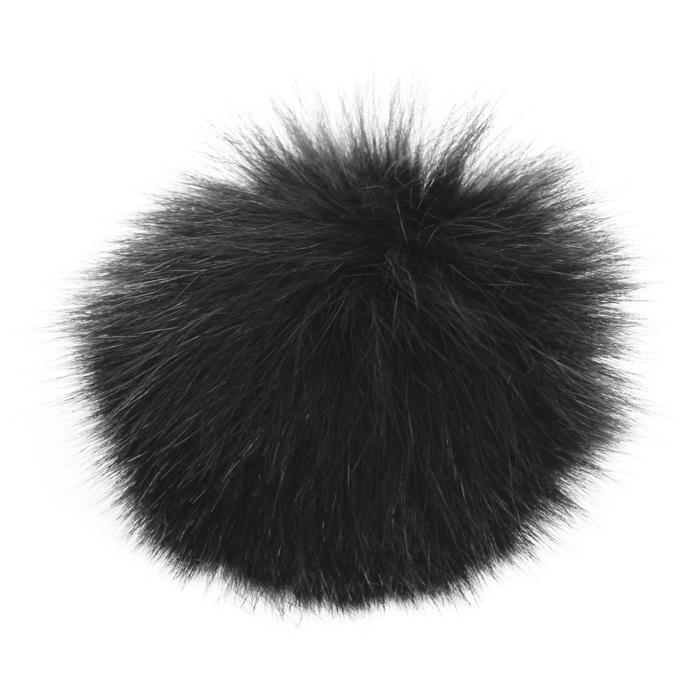 Fox fur pompoms approx. 8cm, with press stud