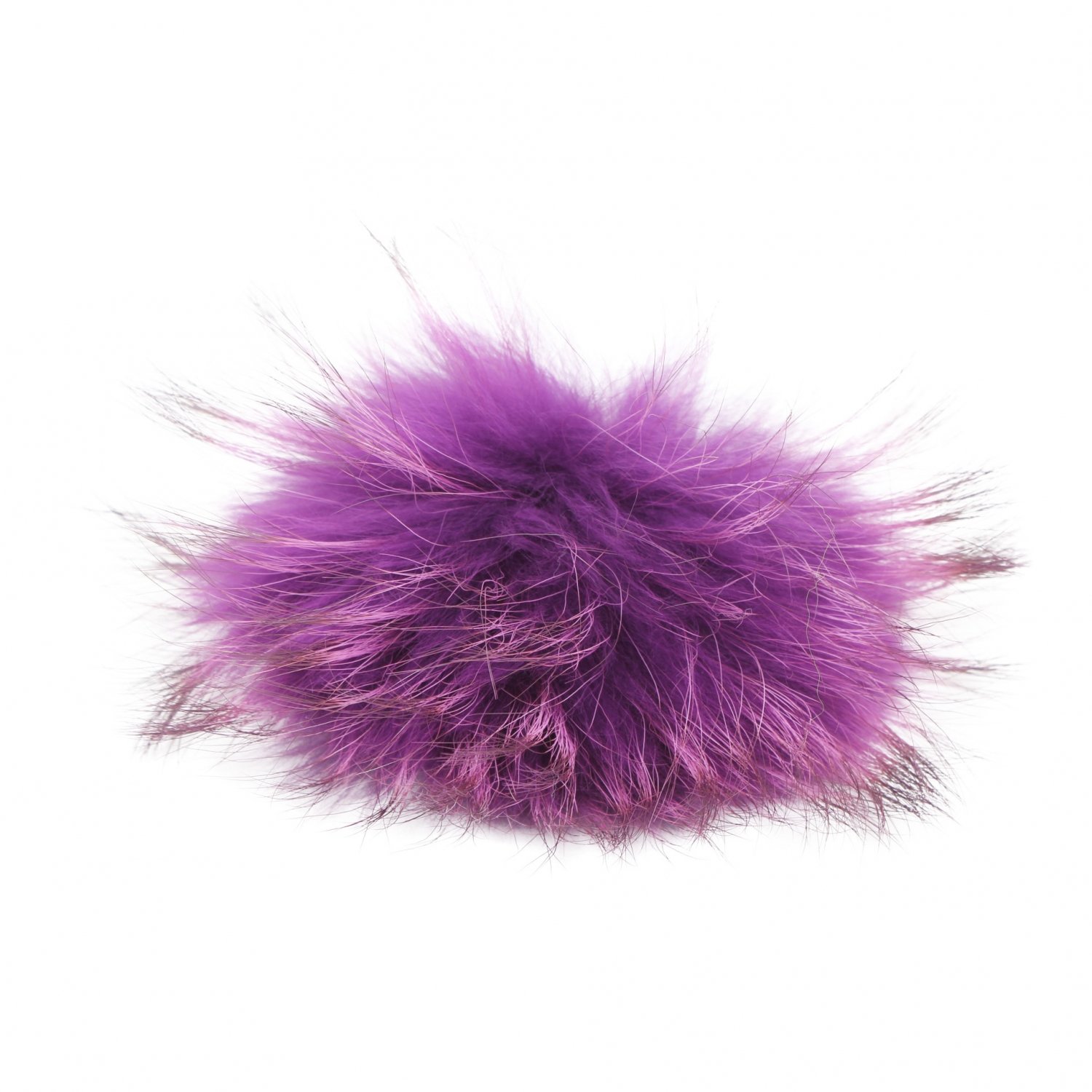 Pompon en fourrure de raton-laveur Finlandais avec bouton-poussoir - Approx. 12cm 