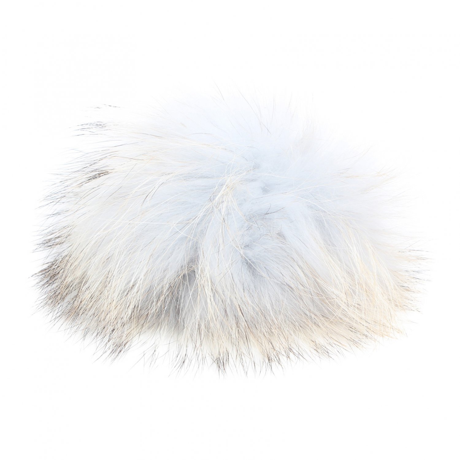 Pompon en fourrure de raton-laveur Finlandais avec bouton-poussoir - Approx. 12cm 