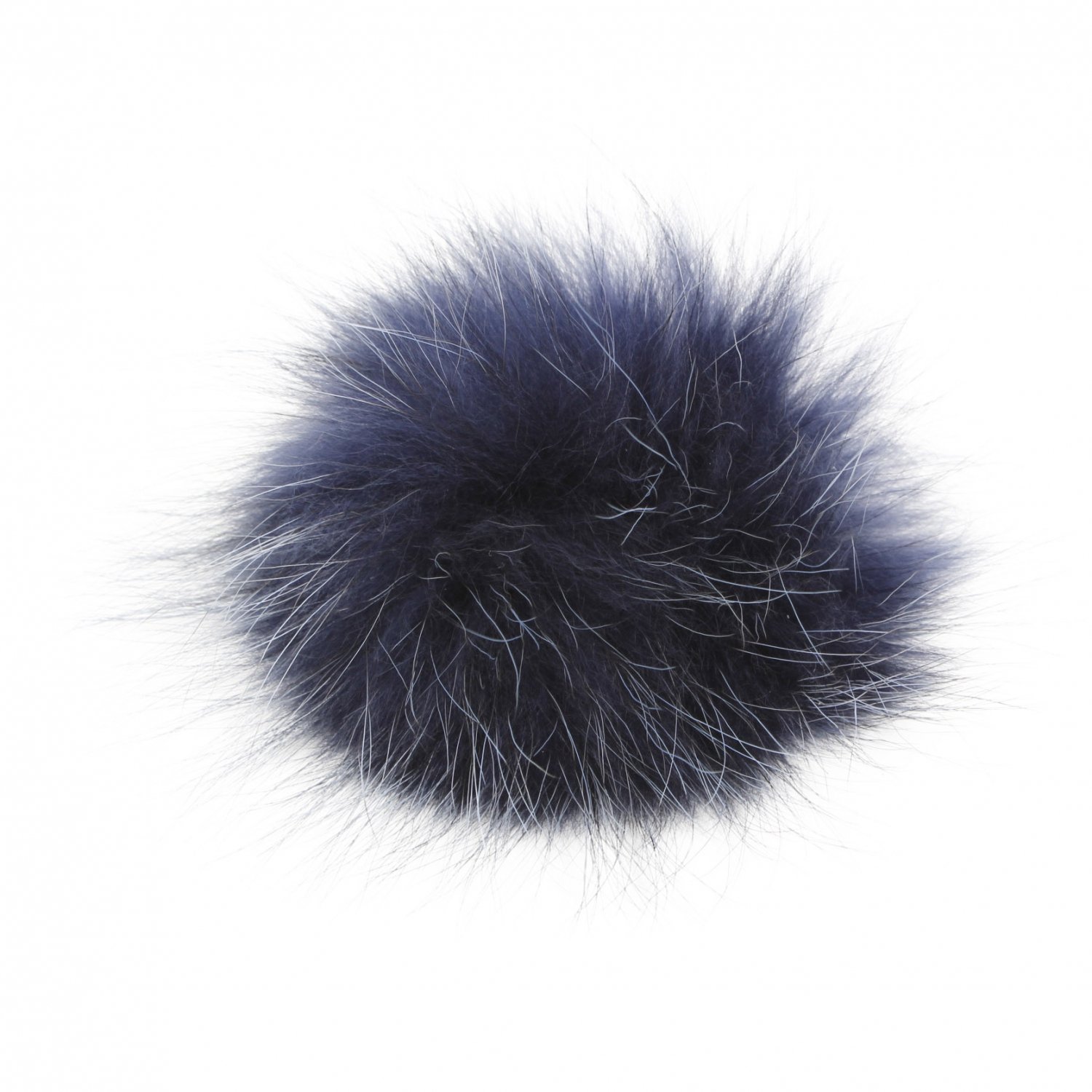 Pompon en fourrure de raton-laveur Finlandais avec bouton-poussoir - Approx. 12cm 