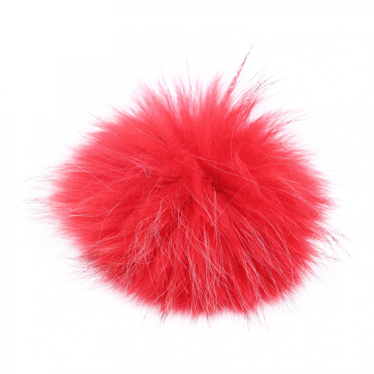 Pompon en fourrure de raton-laveur Finlandais avec bouton-poussoir - Approx. 12cm 