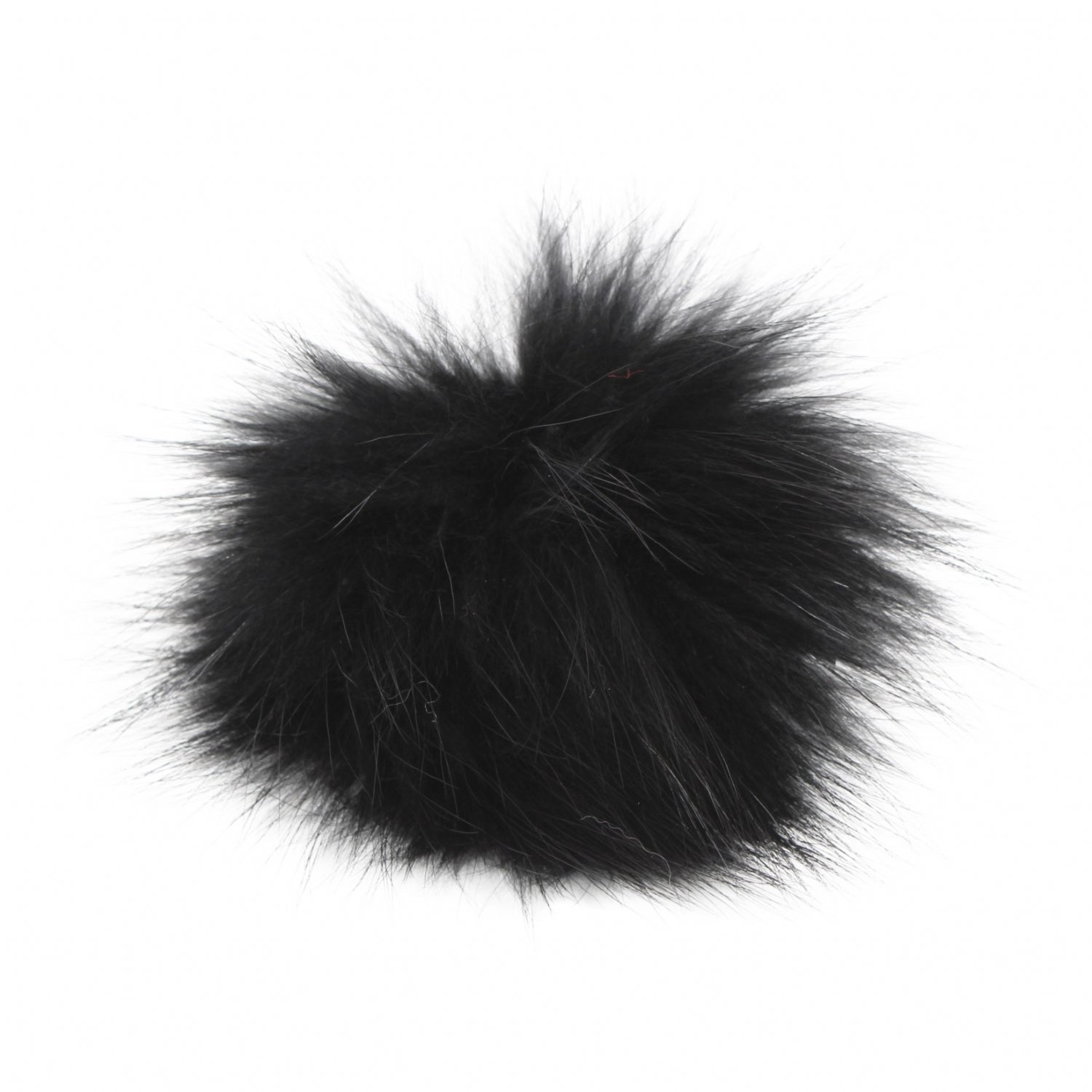 Pompon en fourrure de raton-laveur Finlandais avec bouton-poussoir - Approx. 12cm 