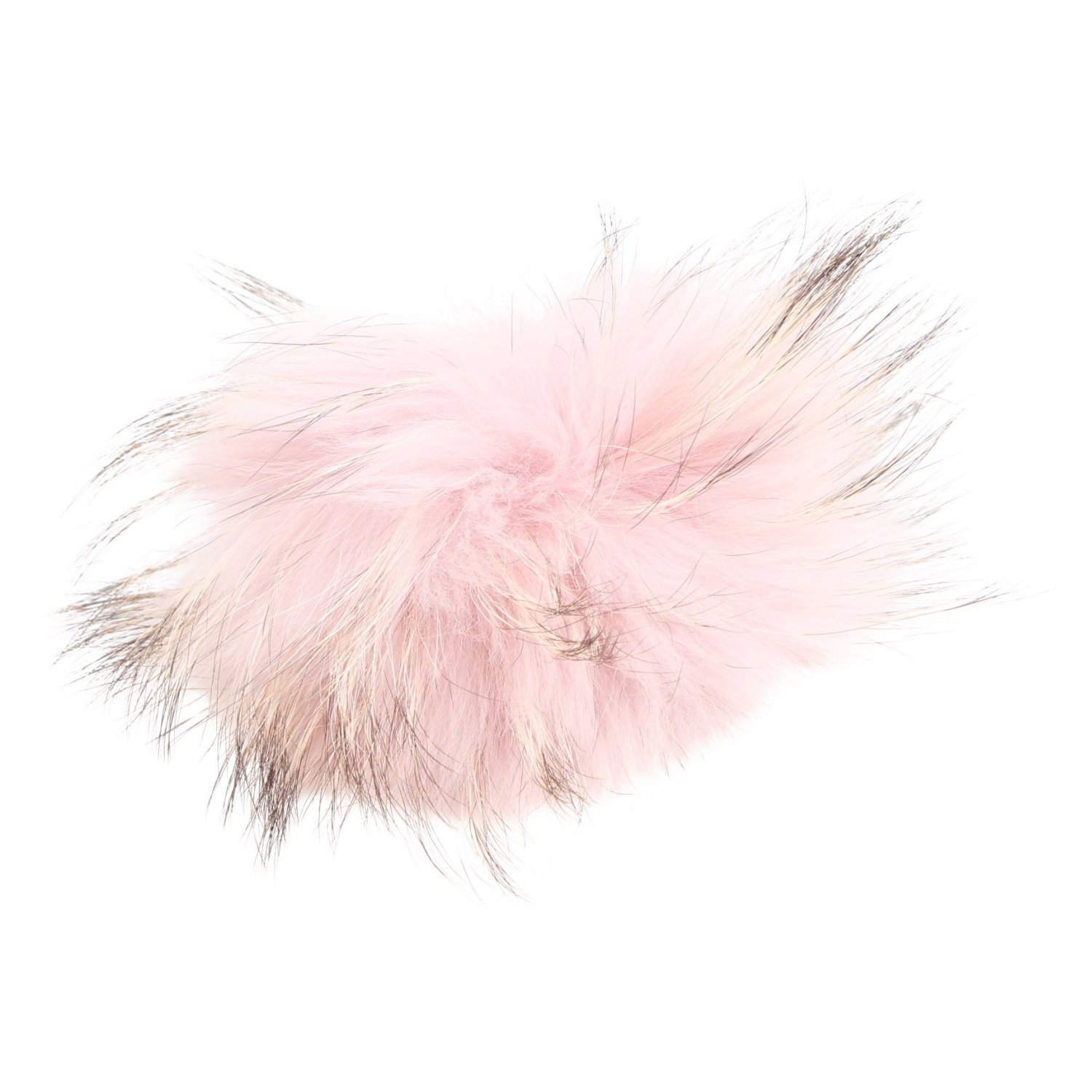 Pompon en fourrure de raton-laveur Finlandais avec bouton-poussoir - Approx. 12cm 