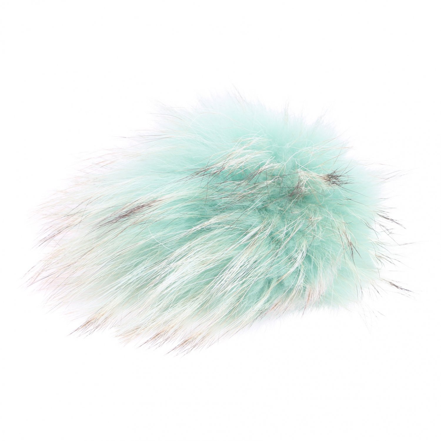 Pompon en fourrure de raton-laveur Finlandais avec bouton-poussoir - Approx. 12cm 