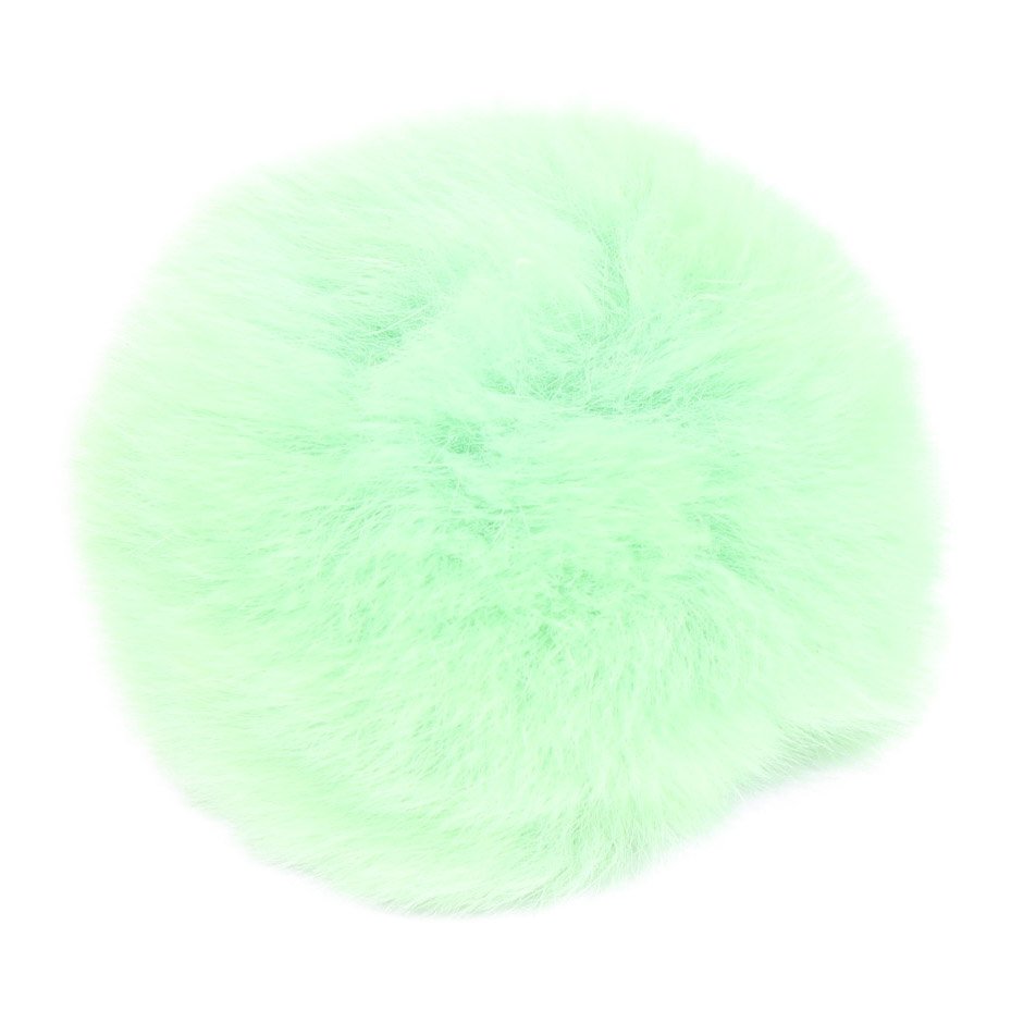 Pompon en fourrure de lapin avec bouton-poussoir - Approx. 6cm 