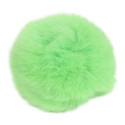 Pompon i kanin ca. 6 cm, med trykknap