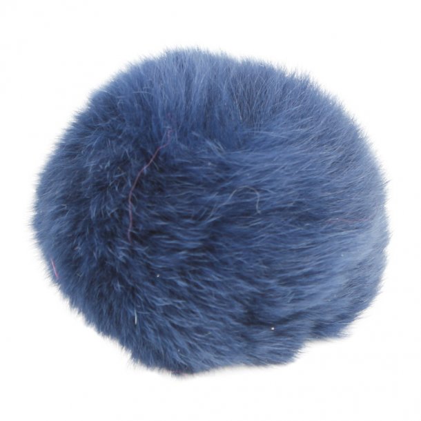 Pompon i kanin ca. 6 cm, med trykknap