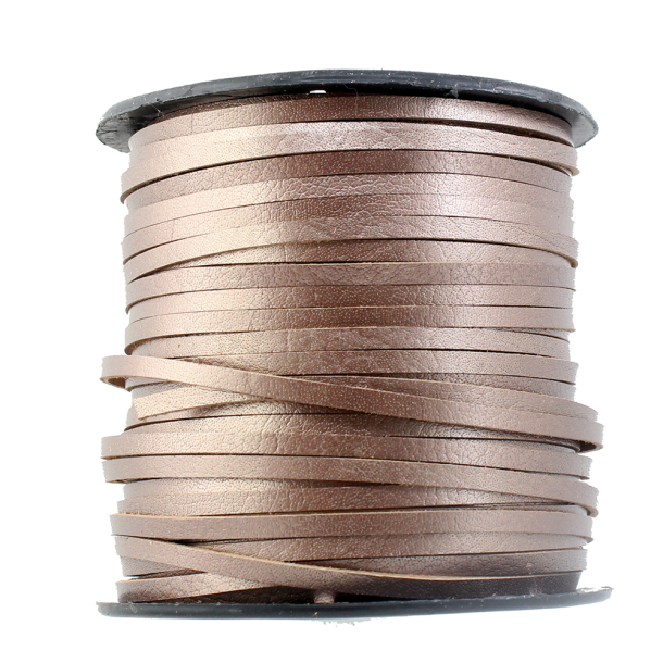 Kalveskindsnre flad 3x1mm Brun 50 meter