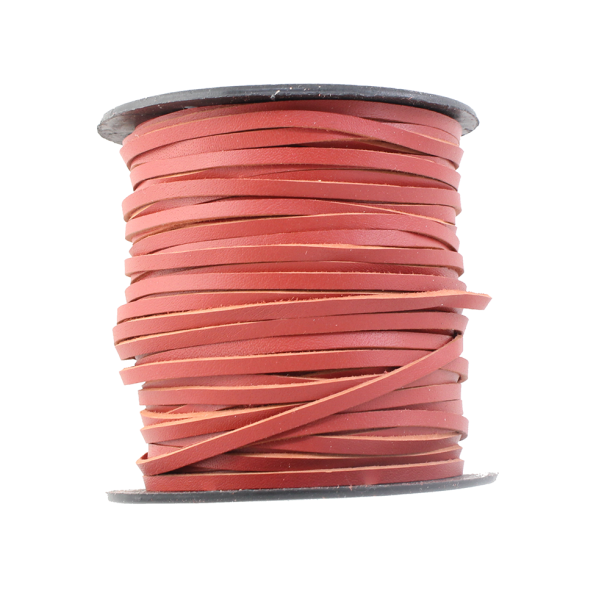 Kalveskindsnre flad 3x1mm r&ouml;d 1 meter