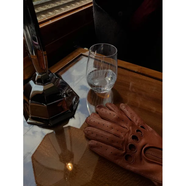 Krehandsker til herre i glat bldt lammeskind