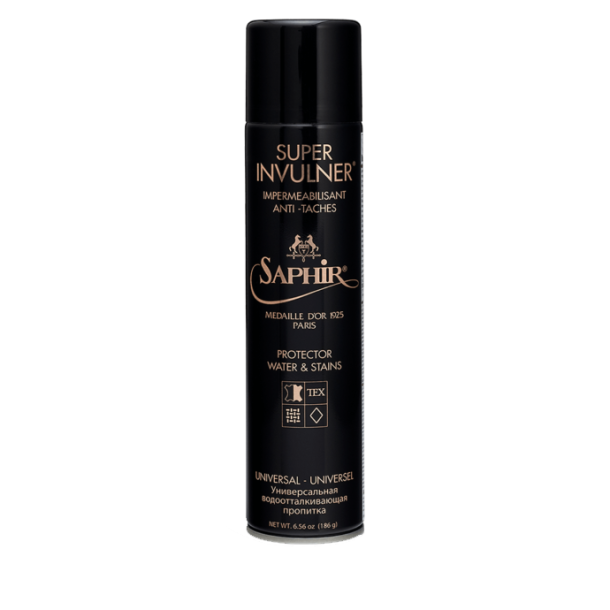 "SUPER INVULNER" waterproof spray Protective anti-stain. Special leathers, suede and textiles.