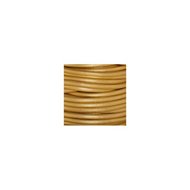 Corde ronde en cuir 1,5m&egrave;tre - 2mm Or 1 pcs