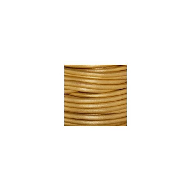 Ronde lederen koord 1,5 meter - 2mm Goud 1 stuks