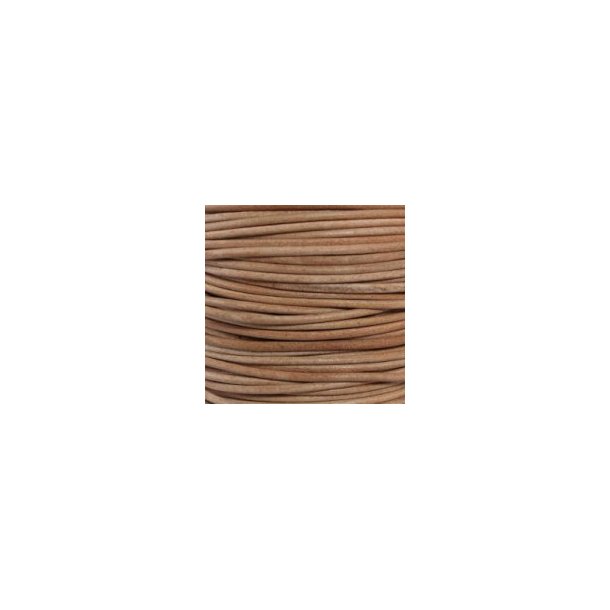 Corde ronde en cuir 1,5m&egrave;tre - 2mm Natrual 1 pcs