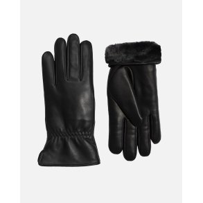 Damehandske i glat skind med foer af rulam