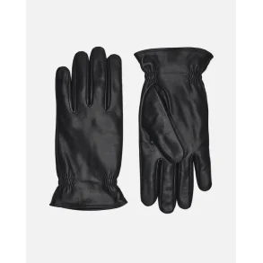 Handske lammeskind foret med strik af ren uld herre - sort