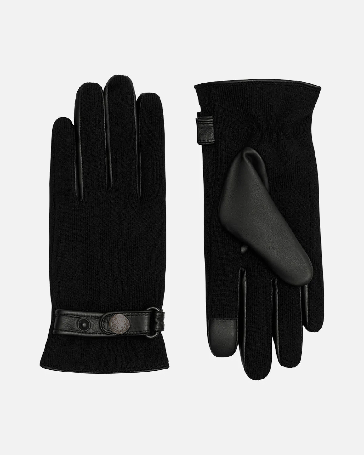 Herrehandske i uldstrik/lammeskind 