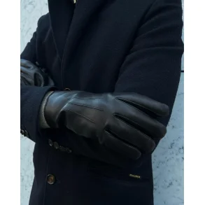 Herrehandske lammeskind foret med uldstrik med knap