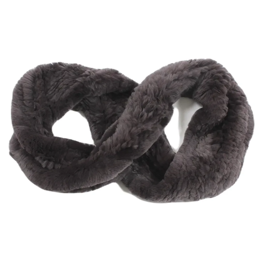 Tube-scarf knitted rex rabbit stretch 130x14cm 