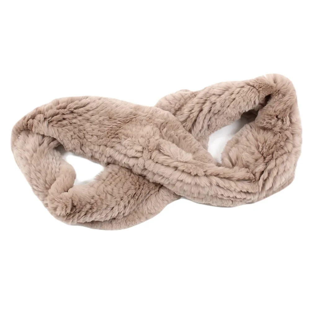 Tube-scarf knitted rex rabbit stretch 130x14cm 