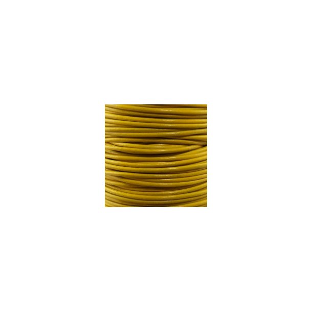 Round leather cord 1,5meter - 2mm  Yellow 1 pcs