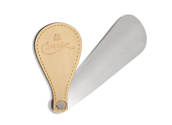 Schoenlepel metaal en leer 19,5cm - Saphir Mdaille d'or