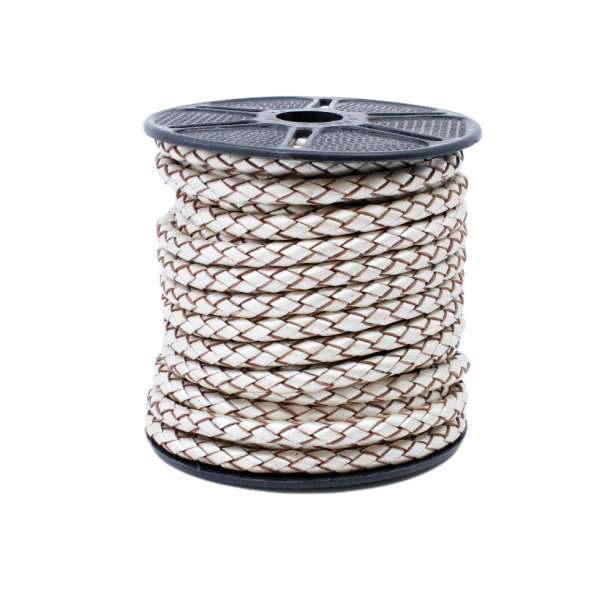 Flettet rund bolosn�re Pearl 5,0mm 1 meter