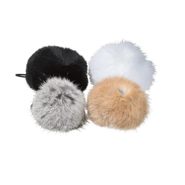 Rabbit fur pompoms approx. 8 cm