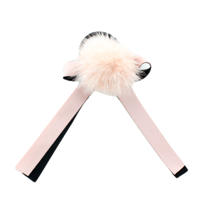 Mink pompom with bow