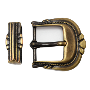 Schnalle mit Schlaufe 30mm altes Messing