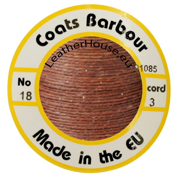 Fil en lin Barbour avec de la cire 18/5 d'paisseurs cognac 100 m&egrave;tres