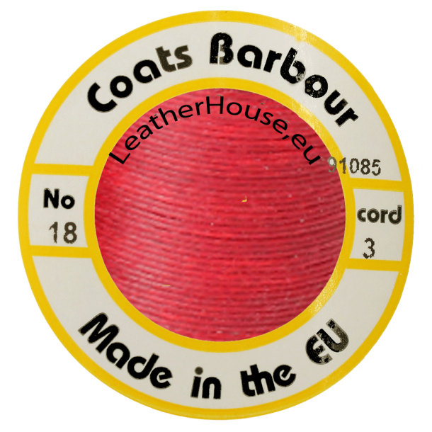 Fil en lin Barbour avec de la cire 18/5 d'paisseurs rouge 100 m&egrave;tres