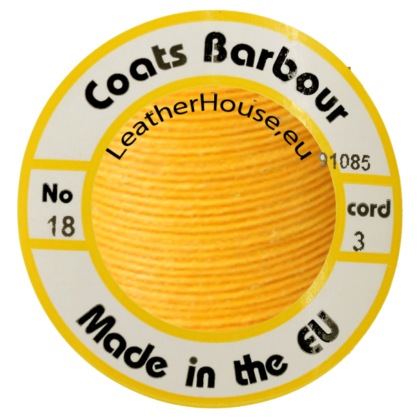 Fil en lin Barbour avec de la cire 18/5 d'paisseurs jaune 100 m&egrave;tres