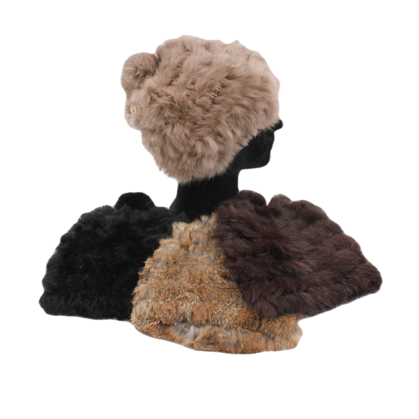 Knit hat with rabbit - unisize